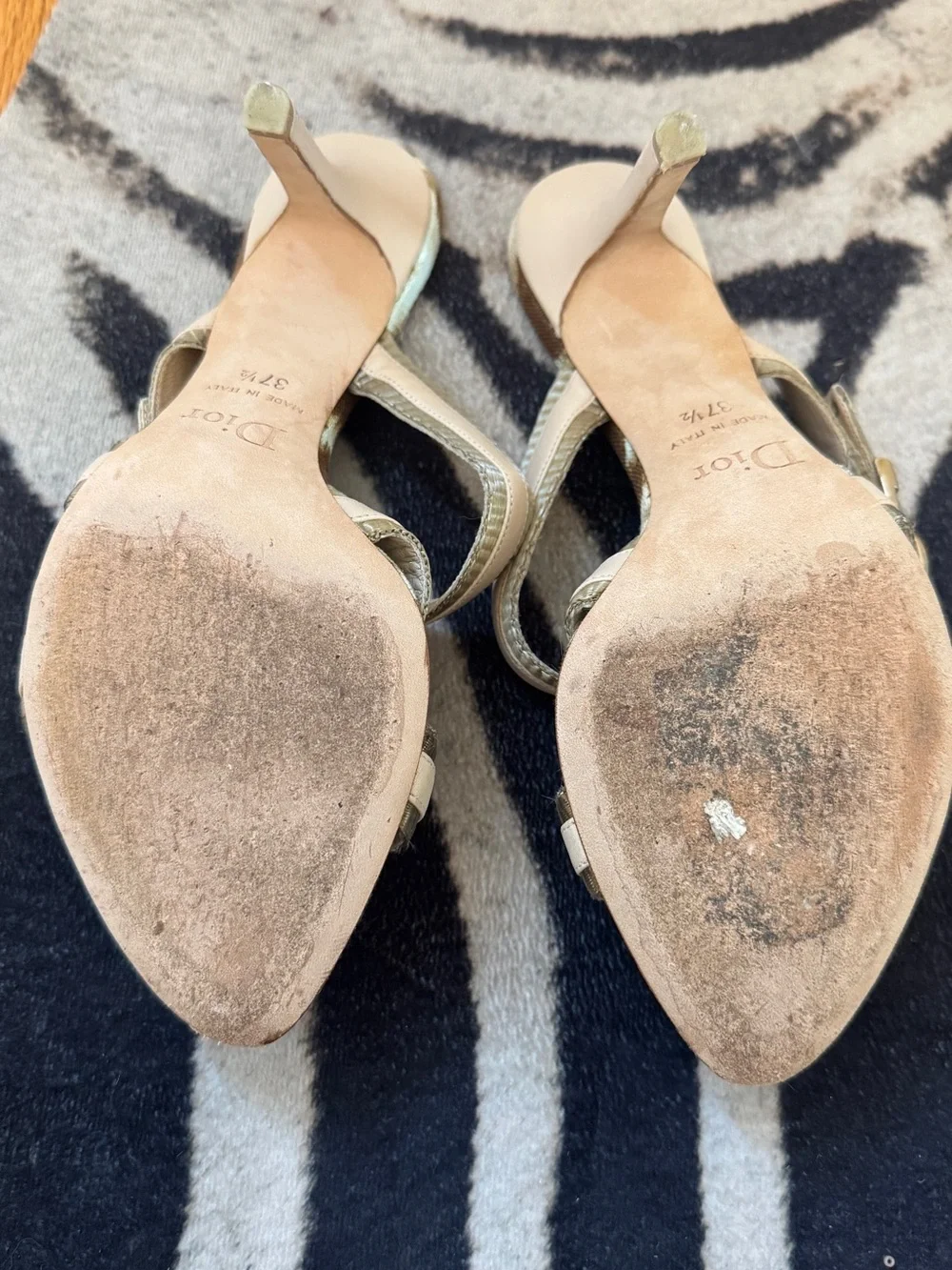 Dior Beige Strappy Heeled Sandals leopard print - Picture 5 of 11